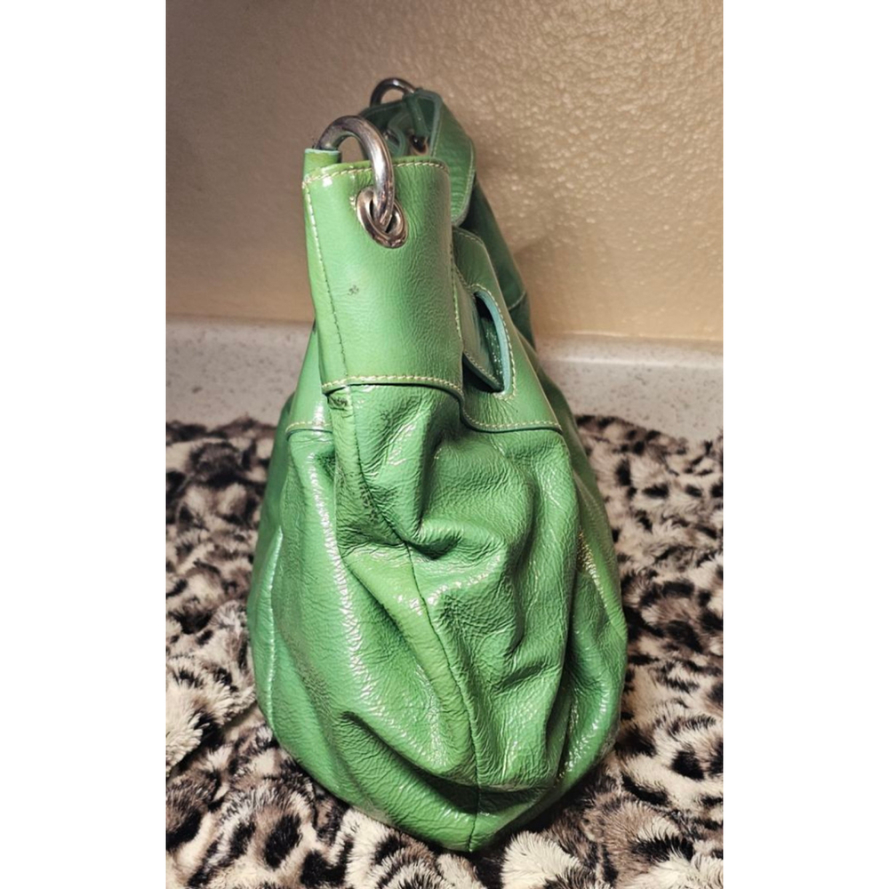Furla Green Ruched Leather Shoulder Bag Made in Italy - Picture 4 of 10